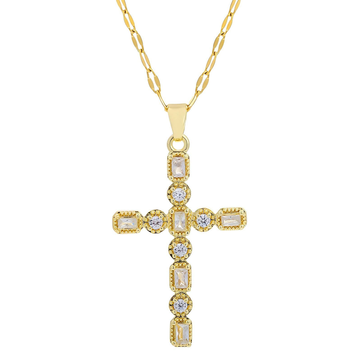 18K gold plated  Crosses necklace, Intensity