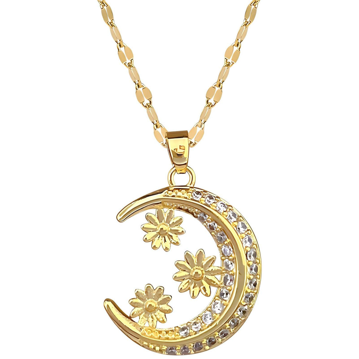 18K gold plated  Crescent necklace, Intensity
