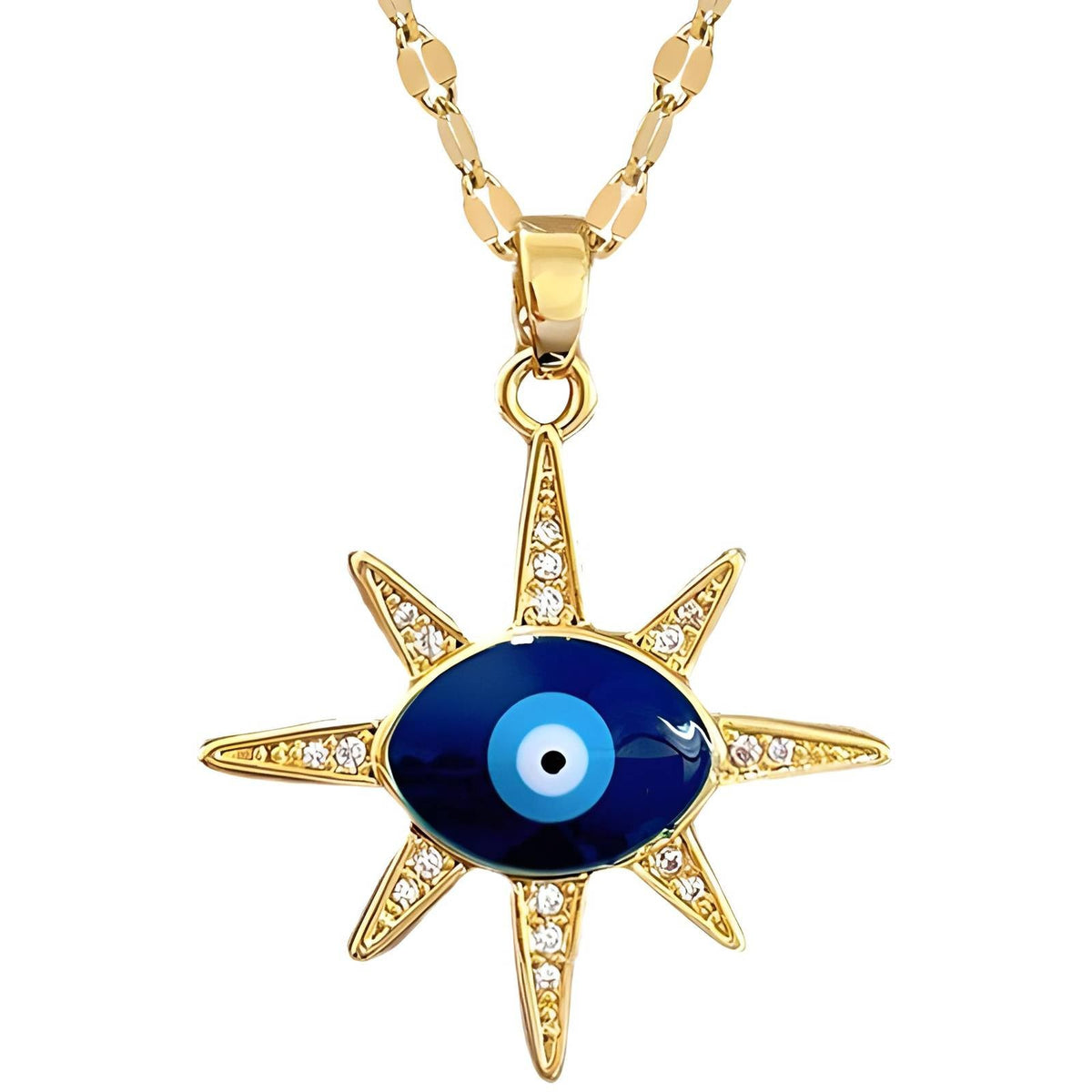 18K gold plated  Evil Eye necklace, Intensity