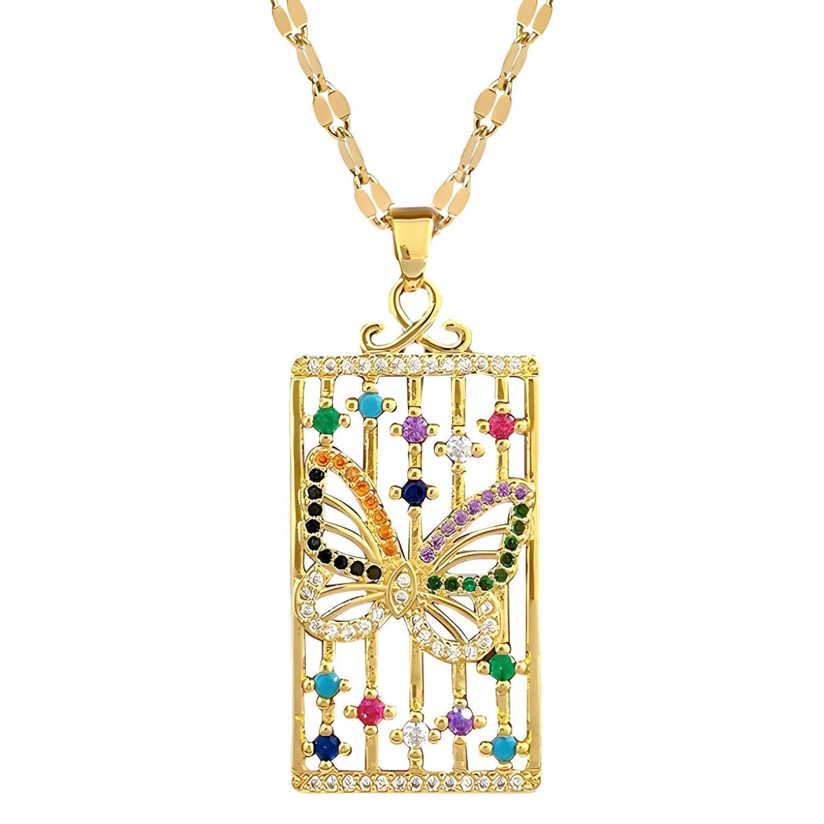 18K gold plated  Butterflies necklace, Intensity