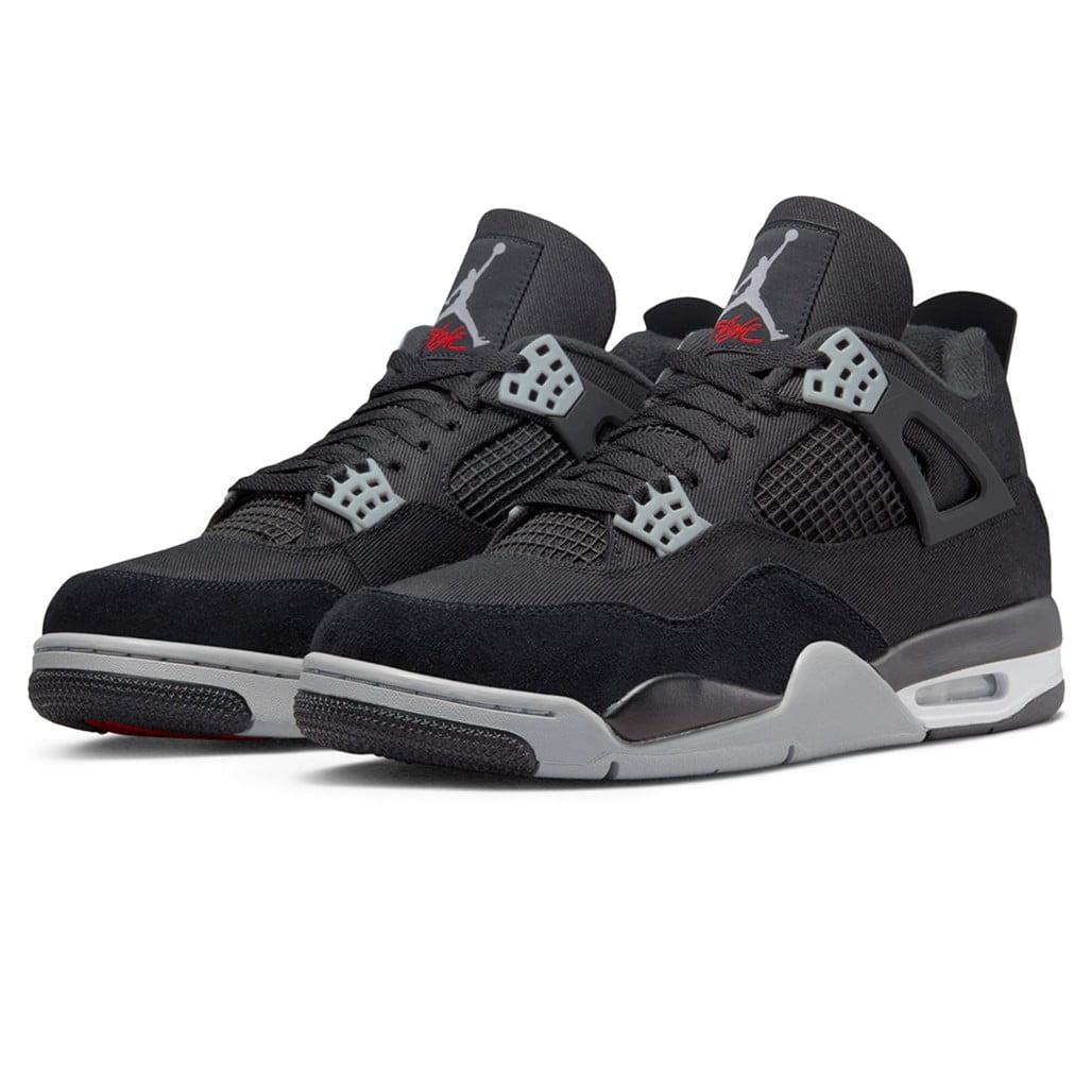 Jordan 4 Retro Black Canvas (GS) Sneakers
