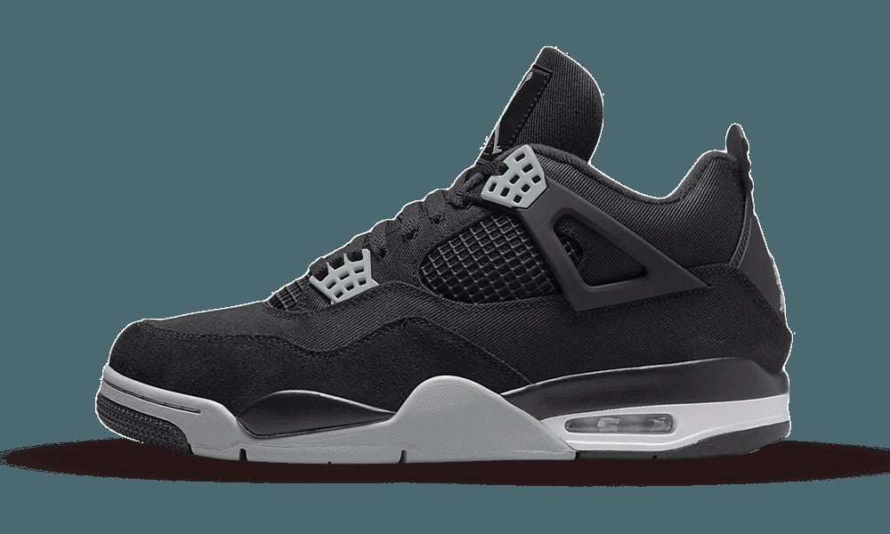 Jordan 4 Retro Black Canvas (GS) Sneakers